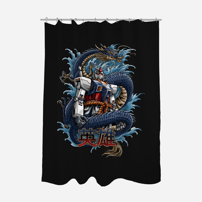 Gundam Dragon Force-none polyester shower curtain-SecondSyndicate
