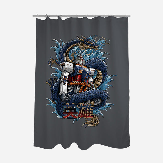 Gundam Dragon Force-none polyester shower curtain-SecondSyndicate
