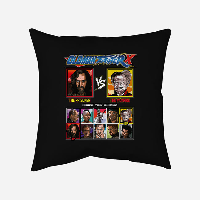 Oldman Fighter-none removable cover w insert throw pillow-Retro Review