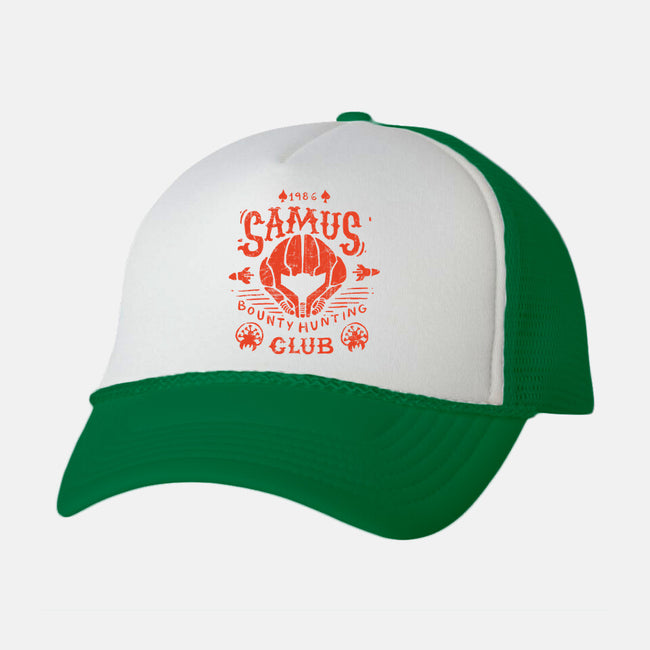 Samus Bounty Hunting Club-unisex trucker hat-Azafran