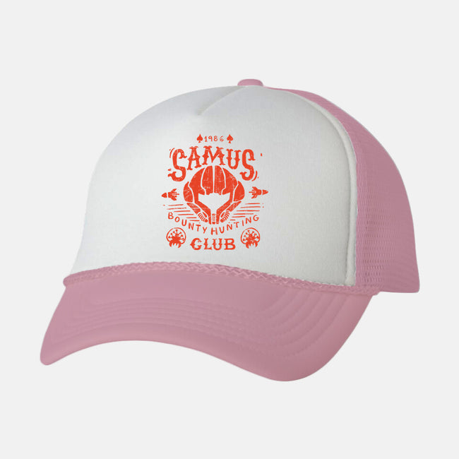Samus Bounty Hunting Club-unisex trucker hat-Azafran