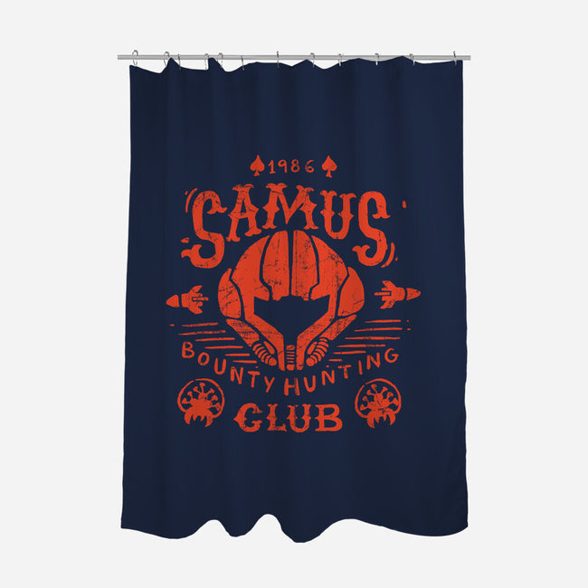 Samus Bounty Hunting Club-none polyester shower curtain-Azafran