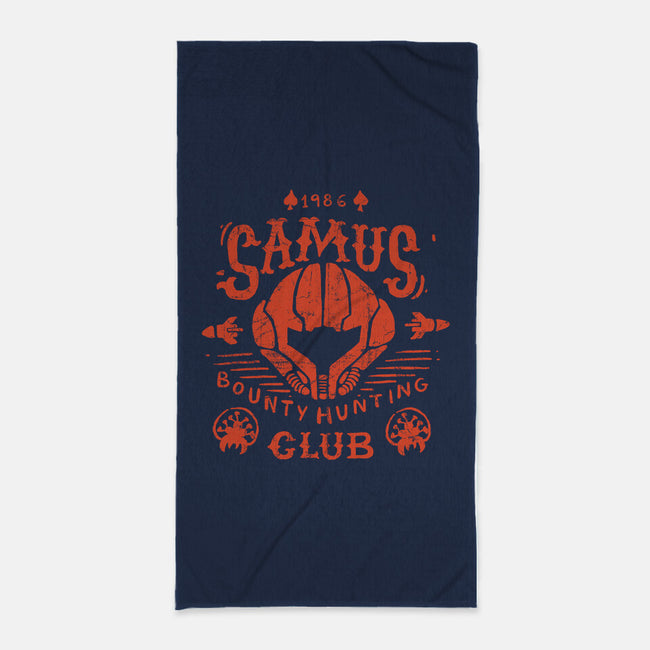 Samus Bounty Hunting Club-none beach towel-Azafran