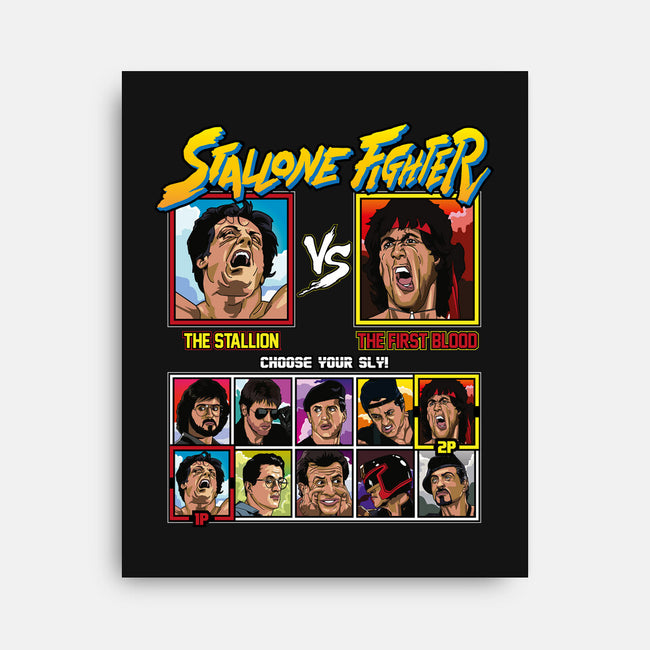 Stallone Fighter-none stretched canvas-Retro Review
