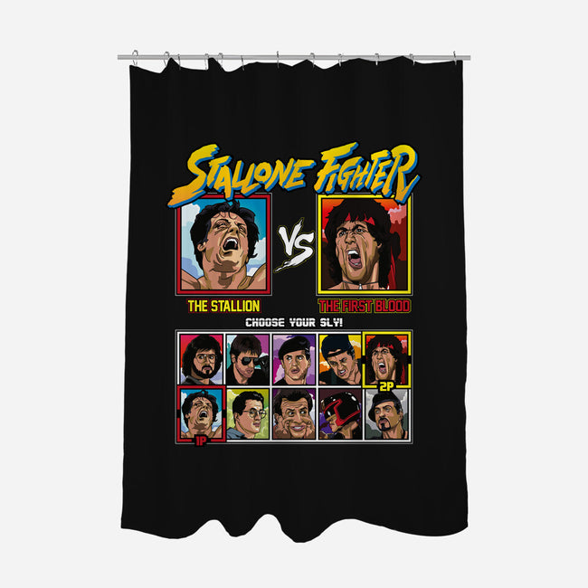 Stallone Fighter-none polyester shower curtain-Retro Review