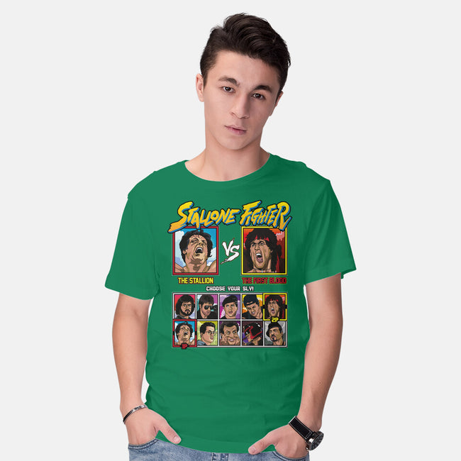 Stallone Fighter-mens basic tee-Retro Review