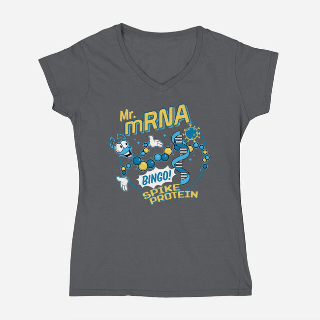 Mr. MRNA-womens v-neck tee-DeepFriedArt