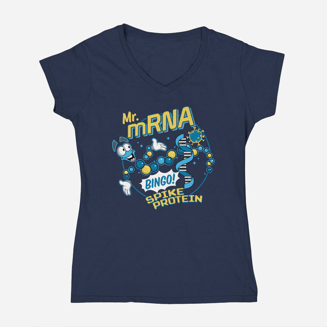 Mr. MRNA-womens v-neck tee-DeepFriedArt