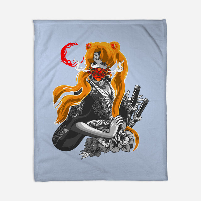 Moon Samurai-none fleece blanket-heydale