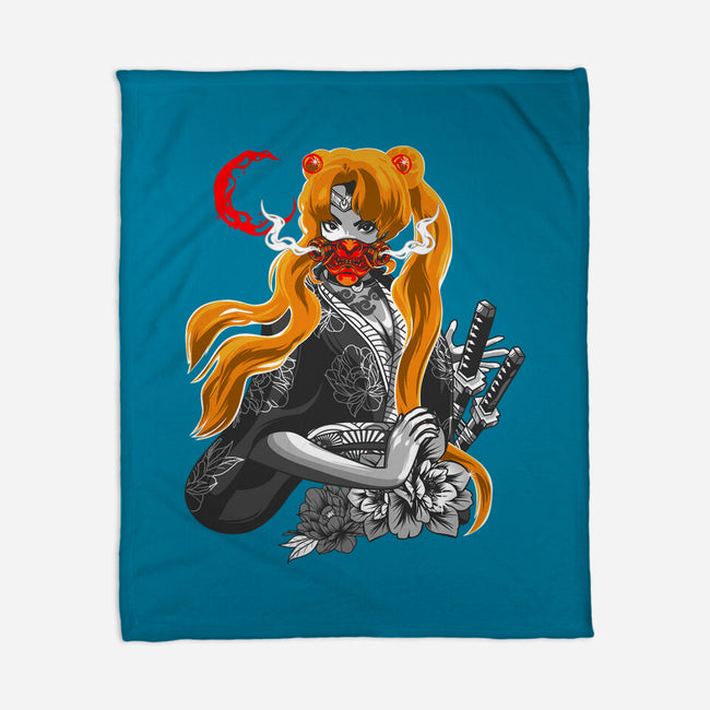 Moon Samurai-none fleece blanket-heydale