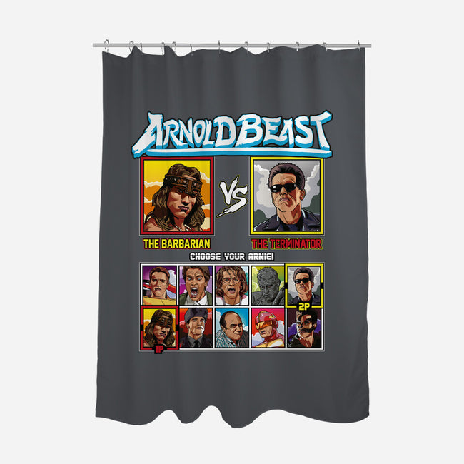Arnold Beast-none polyester shower curtain-Retro Review