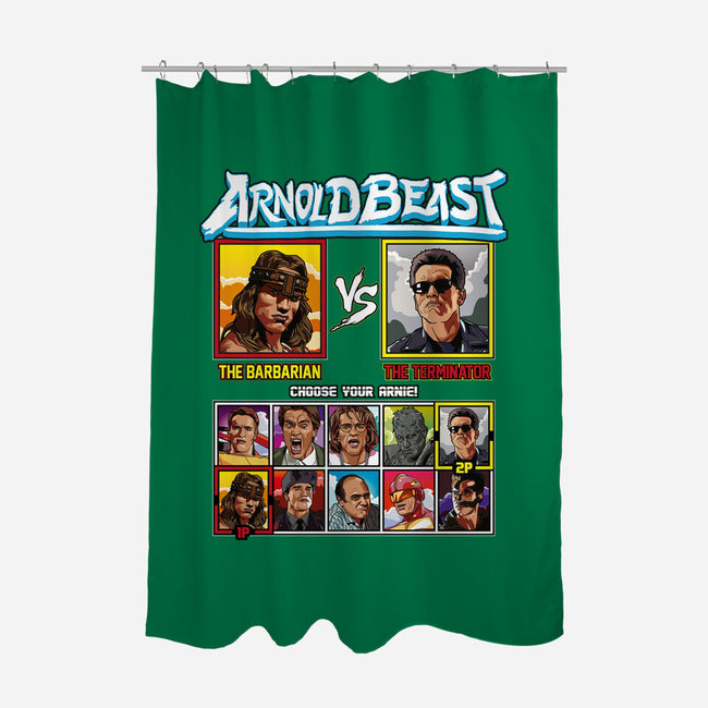 Arnold Beast-none polyester shower curtain-Retro Review