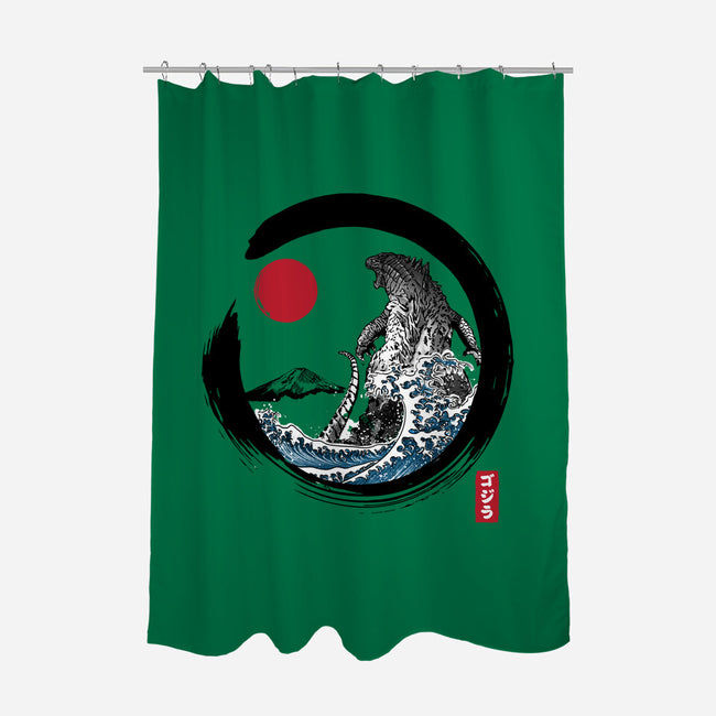 Enso Kaiju-none polyester shower curtain-DrMonekers