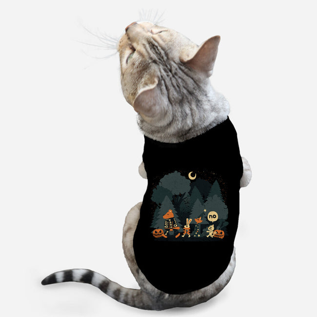 Halloween Forest-cat basic pet tank-tobefonseca