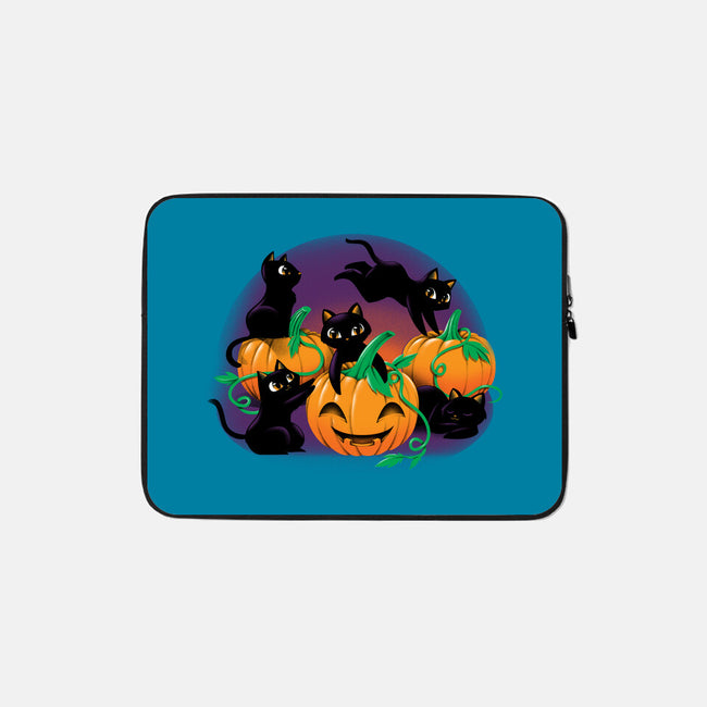 Hello Cat Halloween-none zippered laptop sleeve-tobefonseca