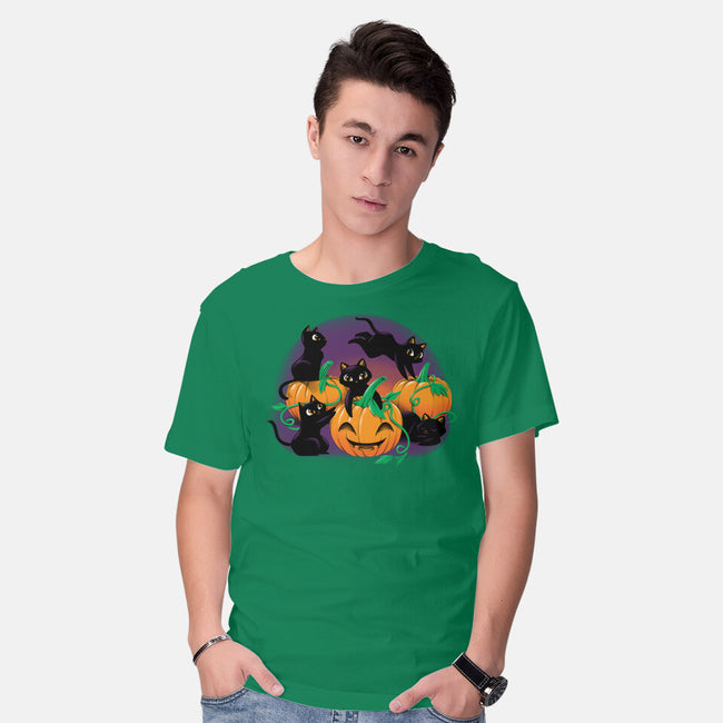 Hello Cat Halloween-mens basic tee-tobefonseca