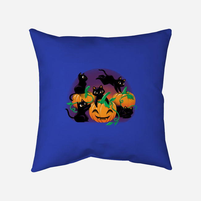 Hello Cat Halloween-none non-removable cover w insert throw pillow-tobefonseca