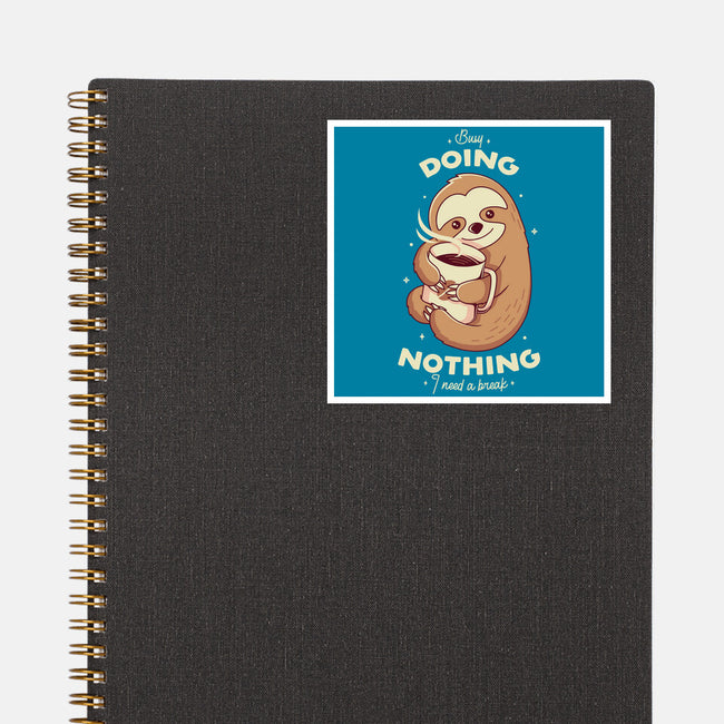 Sloth Coffee-none glossy sticker-Alundrart