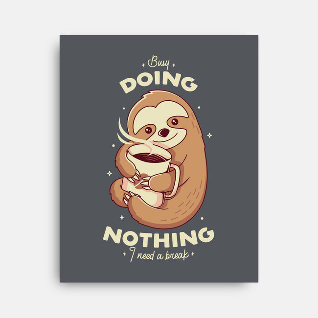 Sloth Coffee-none stretched canvas-Alundrart