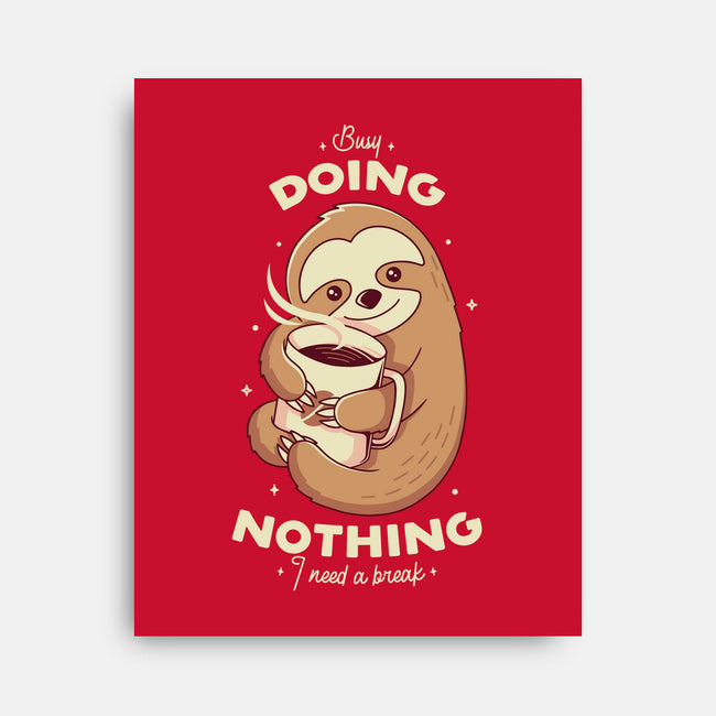 Sloth Coffee-none stretched canvas-Alundrart