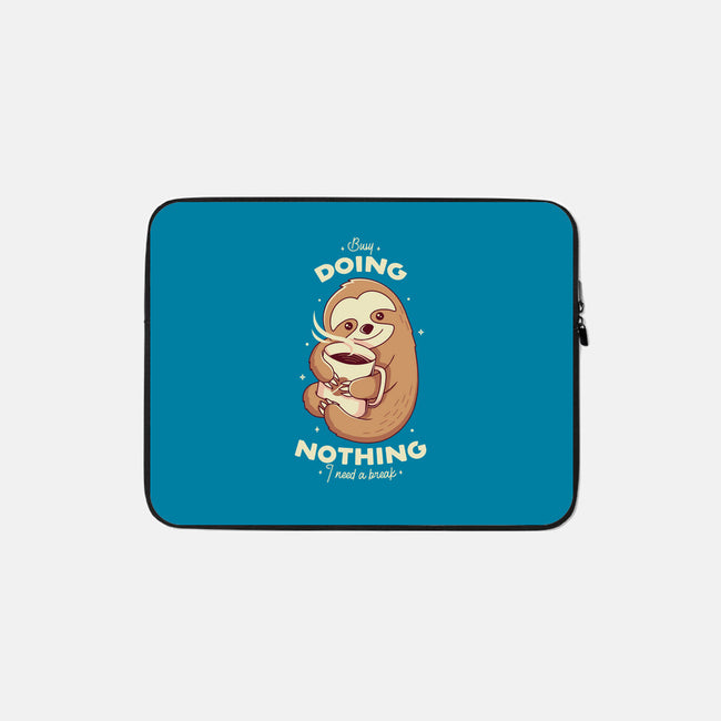 Sloth Coffee-none zippered laptop sleeve-Alundrart