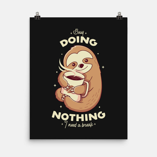 Sloth Coffee-none matte poster-Alundrart