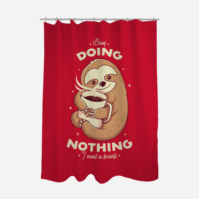 Sloth Coffee-none polyester shower curtain-Alundrart