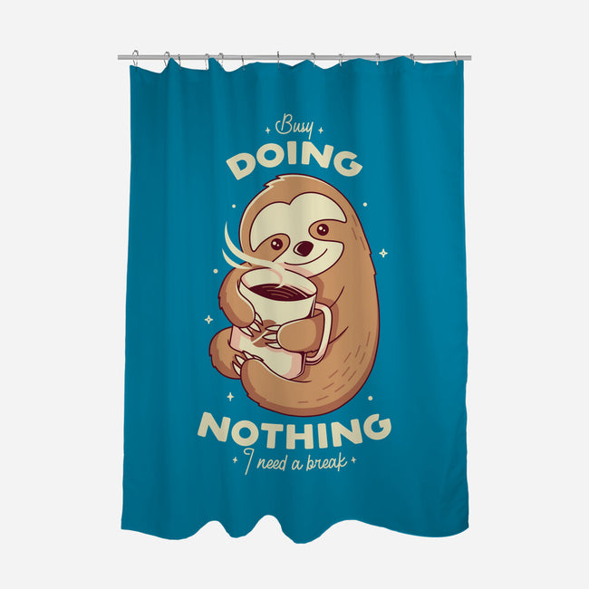 Sloth Coffee-none polyester shower curtain-Alundrart