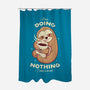 Sloth Coffee-none polyester shower curtain-Alundrart