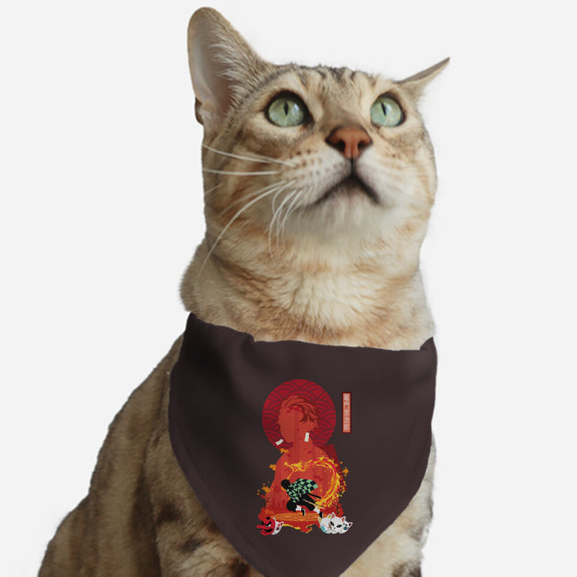 Tanjiro Negative Space-cat adjustable pet collar-SwensonaDesigns