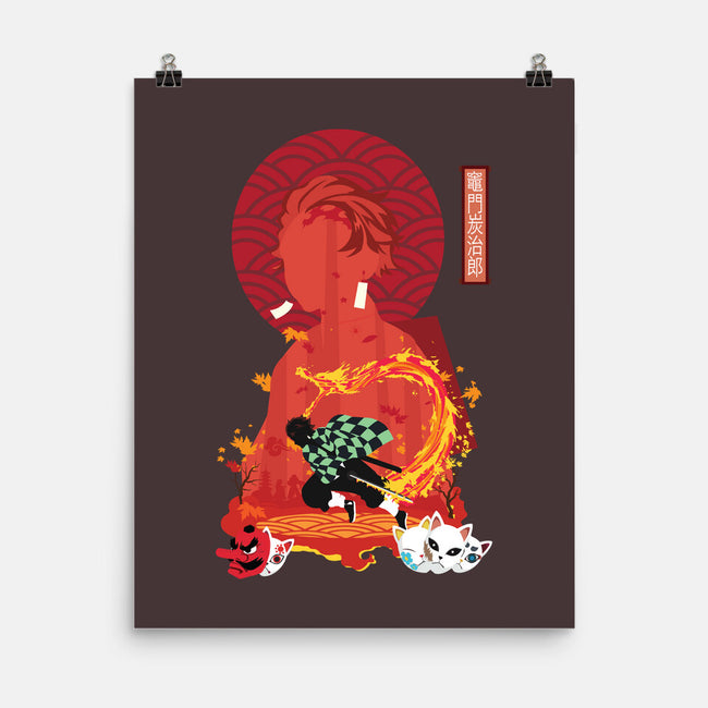 Tanjiro Negative Space-none matte poster-SwensonaDesigns
