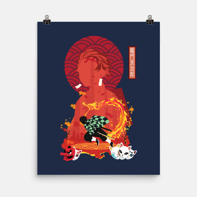Tanjiro Negative Space-none matte poster-SwensonaDesigns
