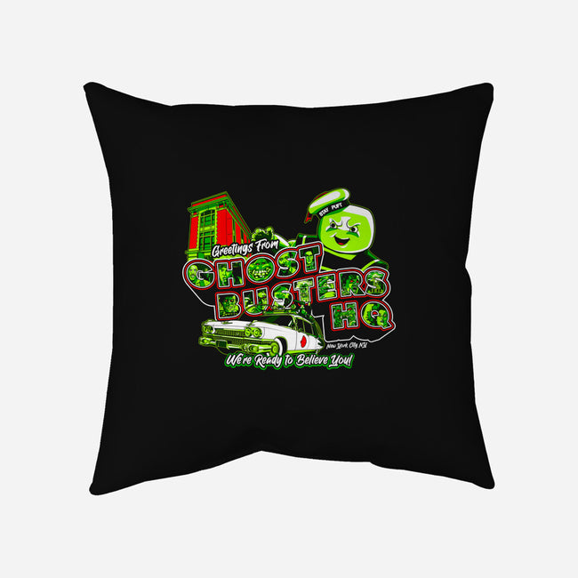 Greetings From Ghost HQ-none removable cover throw pillow-goodidearyan