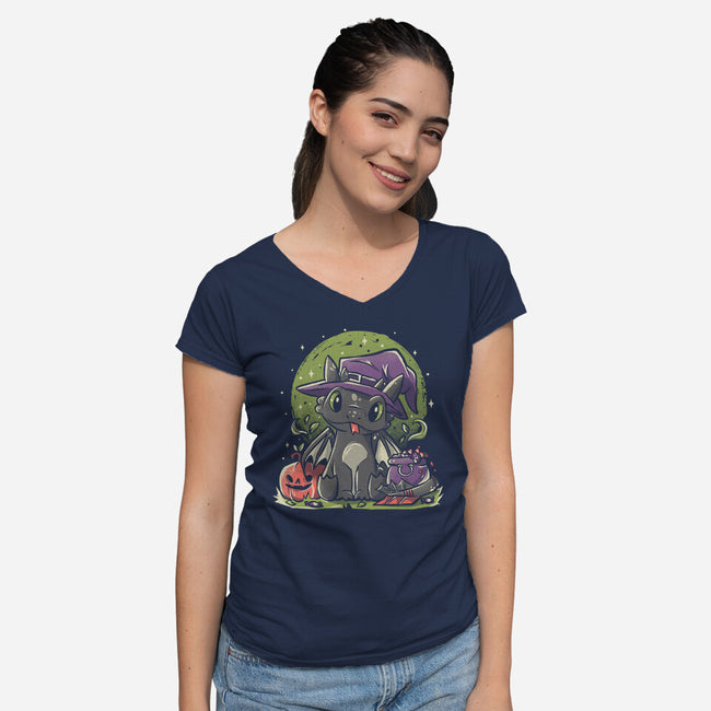 Fury Halloween-womens v-neck tee-eduely