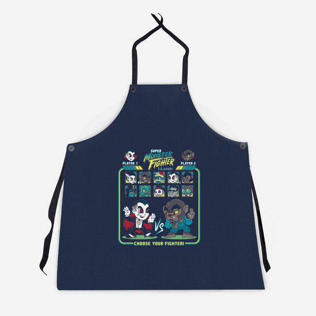 Super Monster Fighter-unisex kitchen apron-Nemons
