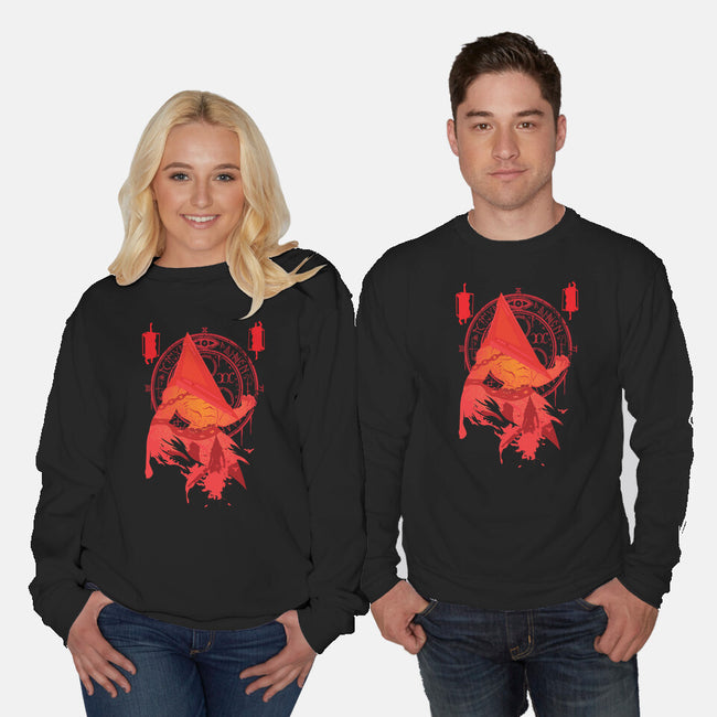 Red Pyramid Thing-unisex crew neck sweatshirt-SwensonaDesigns
