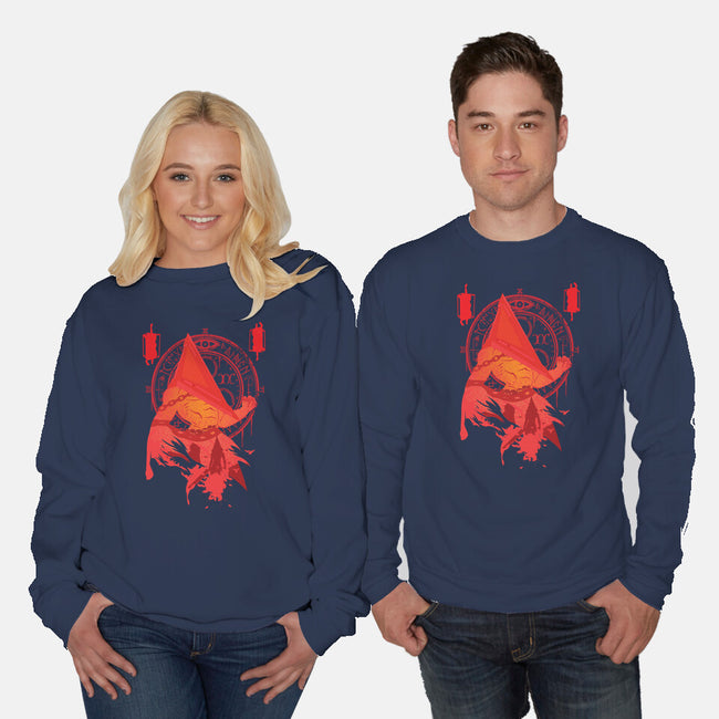 Red Pyramid Thing-unisex crew neck sweatshirt-SwensonaDesigns