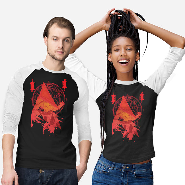 Red Pyramid Thing-unisex baseball tee-SwensonaDesigns