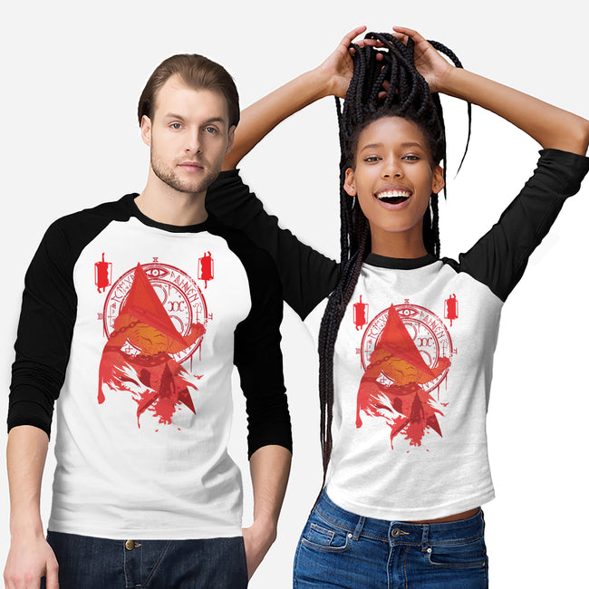 Red Pyramid Thing-unisex baseball tee-SwensonaDesigns