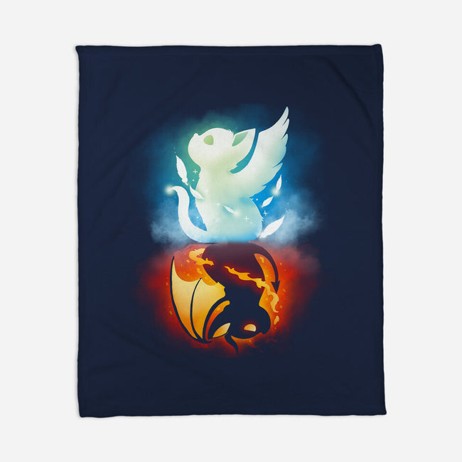 Angel Devil Cat-none fleece blanket-Vallina84