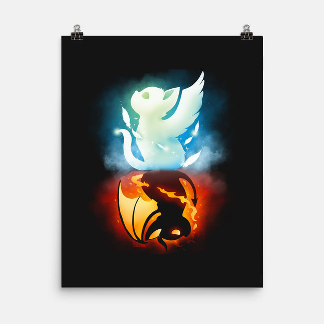 Angel Devil Cat-none matte poster-Vallina84