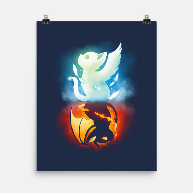 Angel Devil Cat-none matte poster-Vallina84