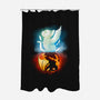 Angel Devil Cat-none polyester shower curtain-Vallina84