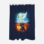 Angel Devil Cat-none polyester shower curtain-Vallina84