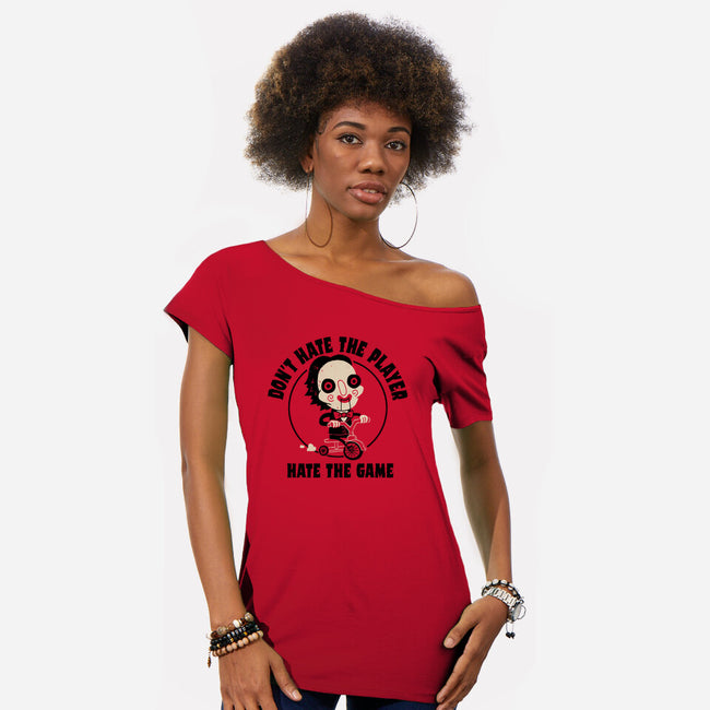 Hate The Game-womens off shoulder tee-DinoMike