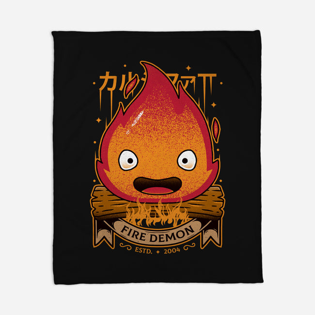 A Fire Demon-none fleece blanket-Alundrart