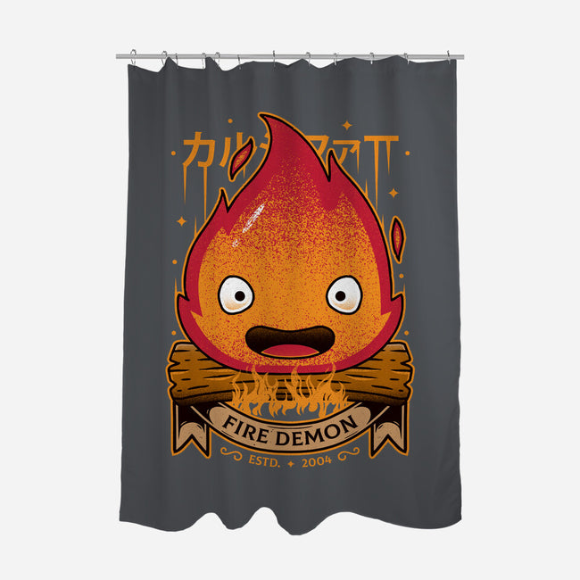 A Fire Demon-none polyester shower curtain-Alundrart