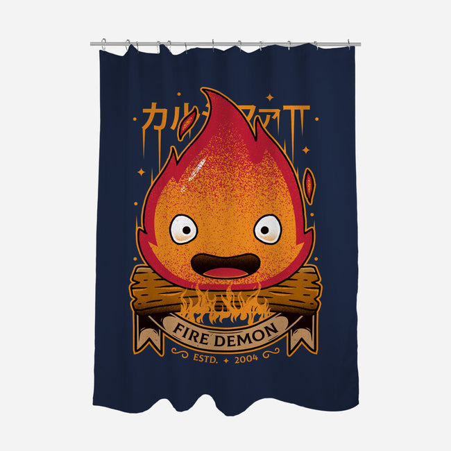 A Fire Demon-none polyester shower curtain-Alundrart
