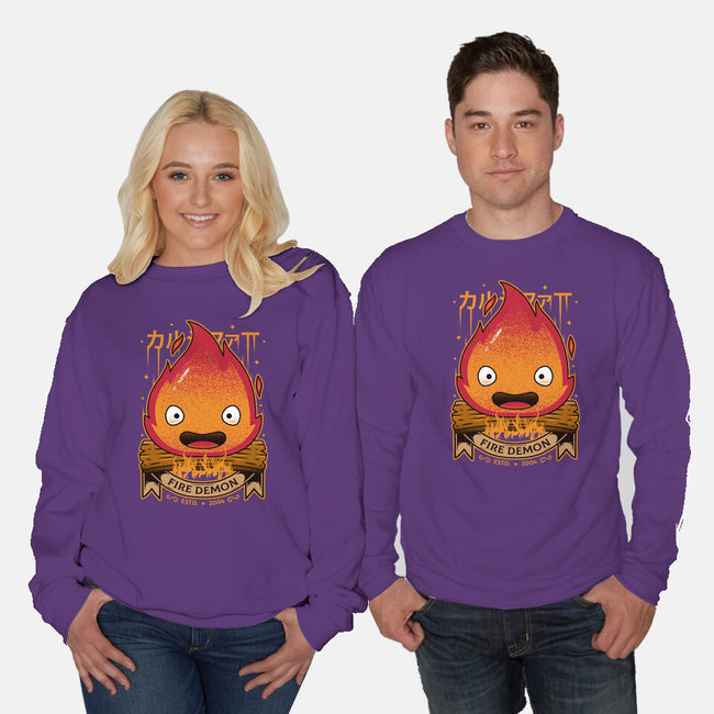 A Fire Demon-unisex crew neck sweatshirt-Alundrart