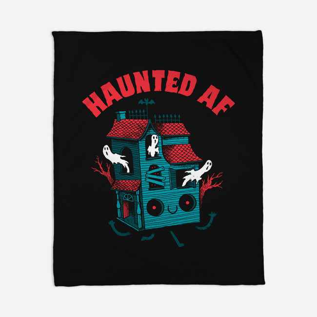 Haunted AF-none fleece blanket-DinoMike